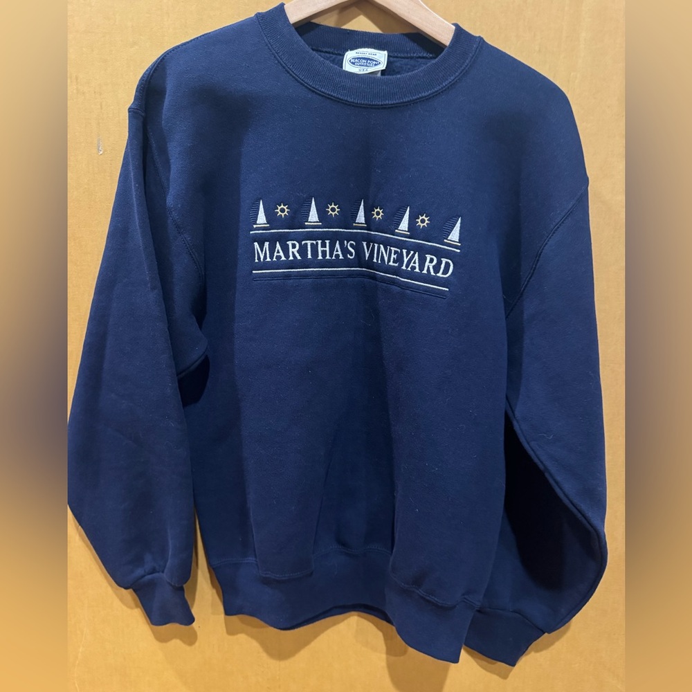 Navy Embroidered Martha’s Vineyard Crewneck